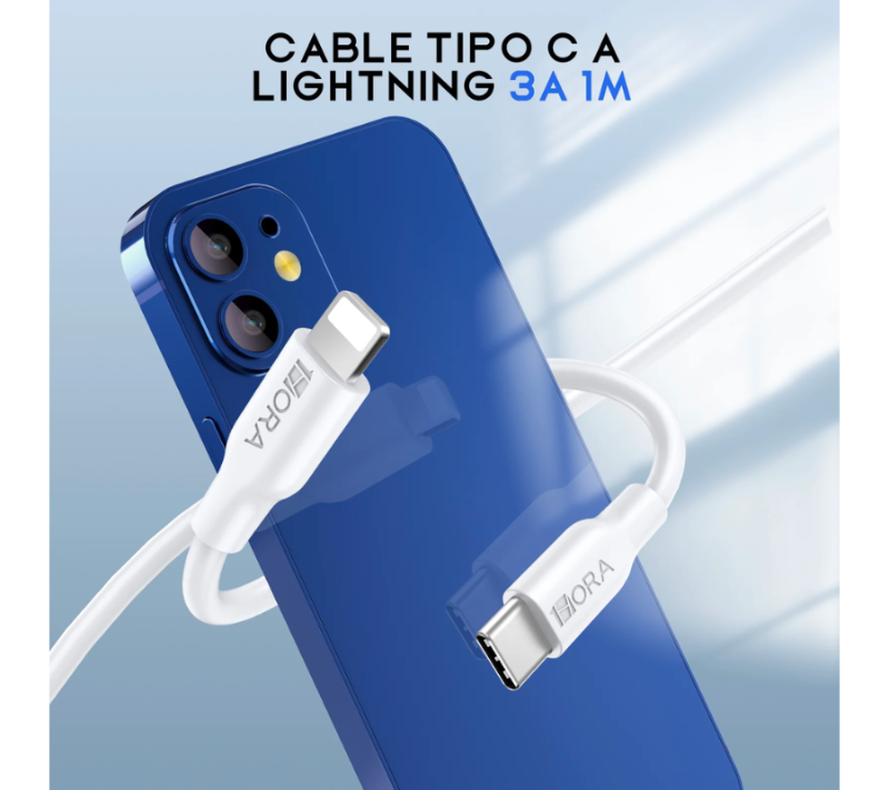 Cable tipo c a ip 3a 1 mt 1 hora cab258