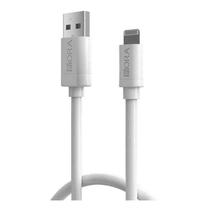 Cable usb a lightning para iphone 2.1a de 1 m blanco 1 hora cab179