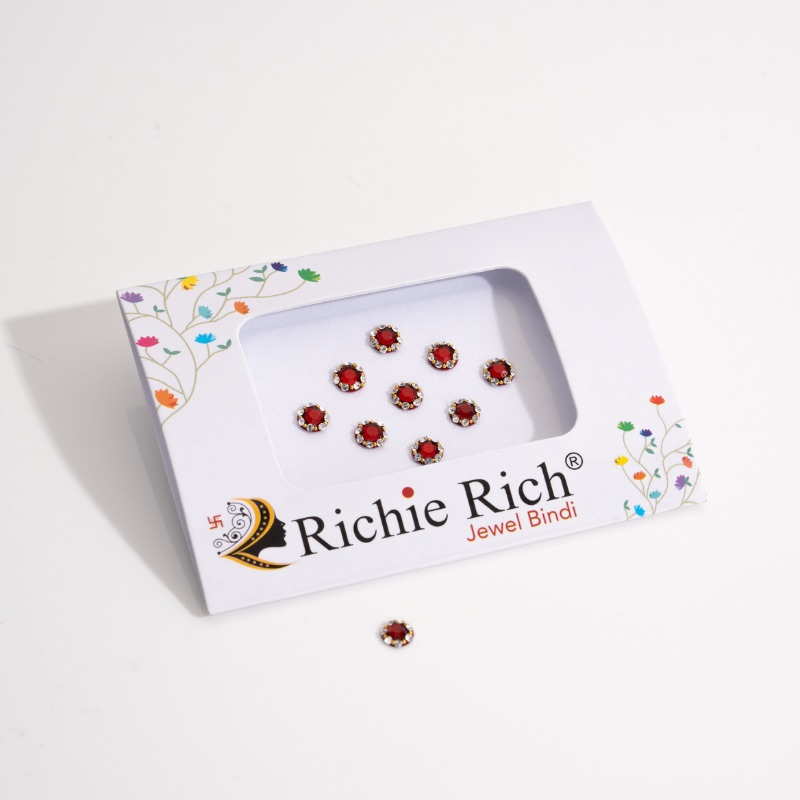 Maroon Stone with Diamond Crown