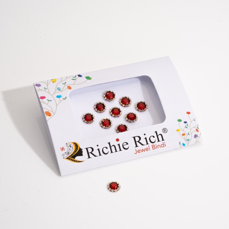 Maroon Stone with Diamond Crown