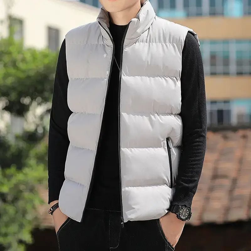men's sleeveless puffer vist vinter coat