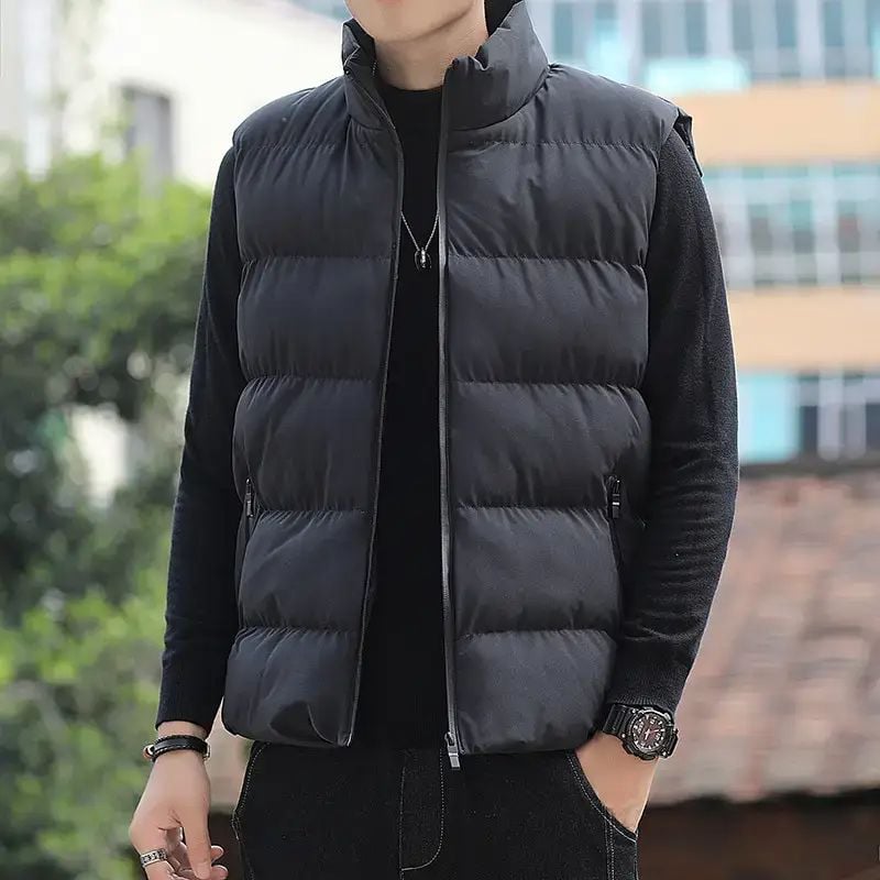 men's sleeveless puffer vist vinter coat