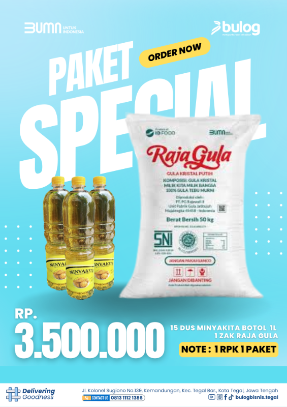 15 Krat Minyak Kita Botol 1L + 1 zak Raja Gula (Paket Special)