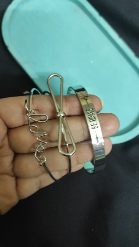 Bow, Love & Be Brave bangle set