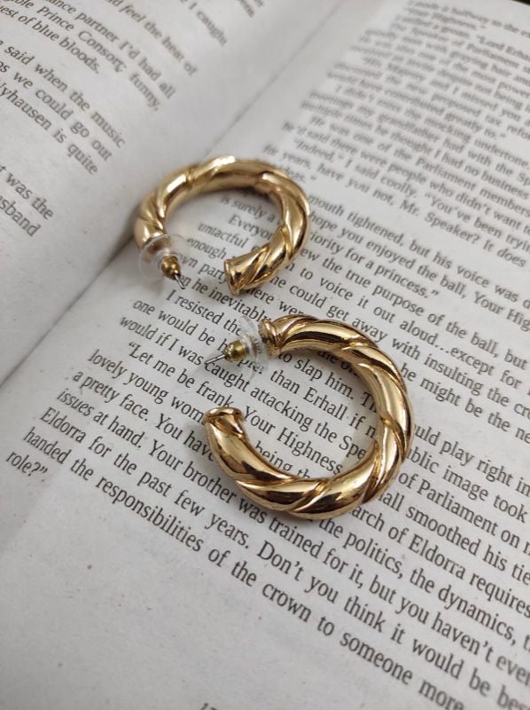 Twisted Golden Hoops