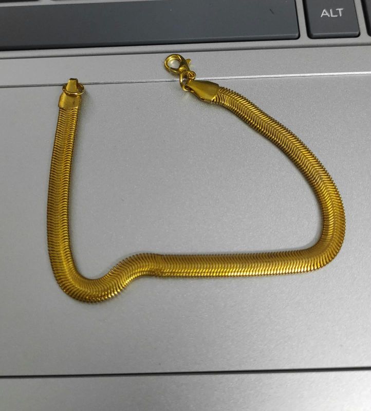 Golden snake chain stainless steel bracelet