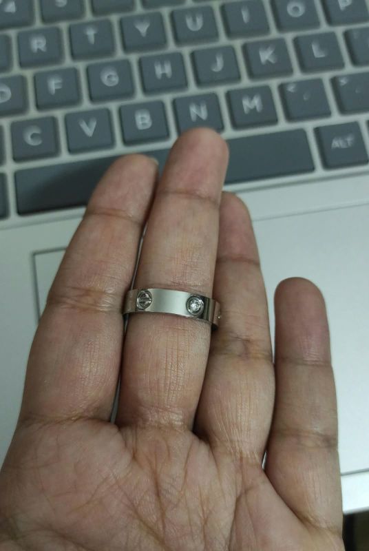 Stainless steel Ring silver + gems S8