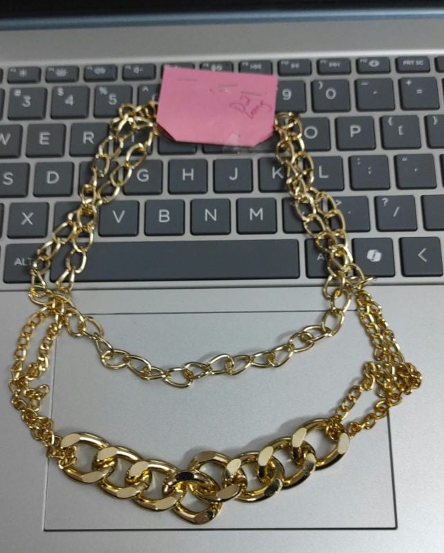 Chunky 2 layered chain necklace