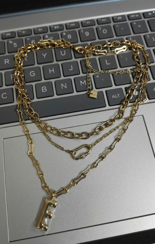 3 layered necklace tarnish free