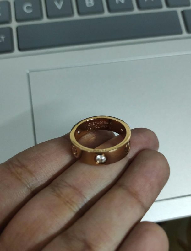 Stainless steel Ring Golden + gems S8