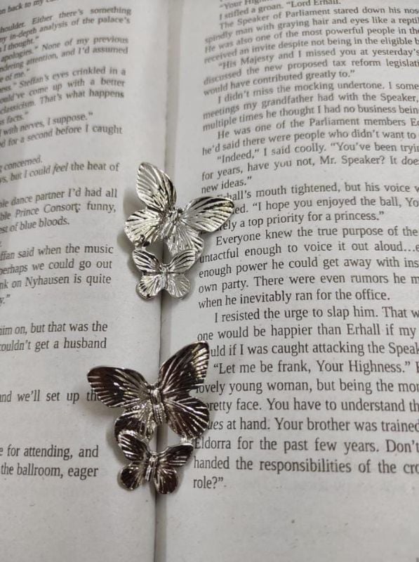 Butterfly double layered silver