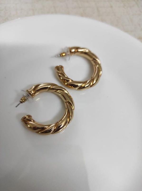 Twisted Golden Hoops