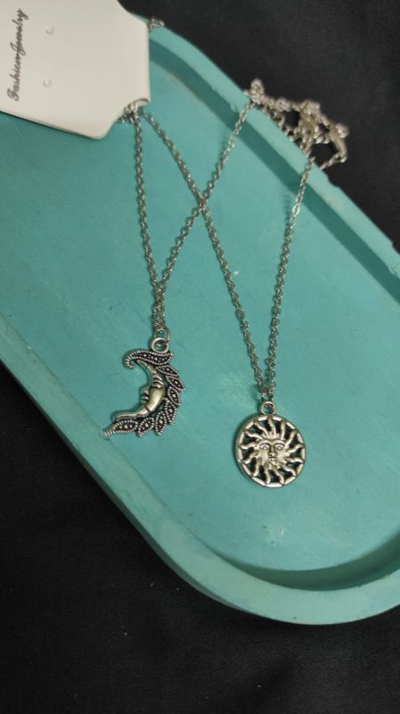 Moon necklace set of 2