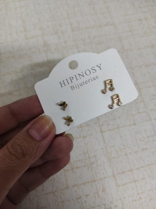 Butterfly and music stud set