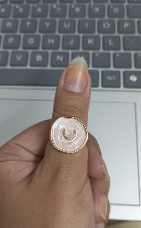 Enamel Ring - Adjustable - Pink