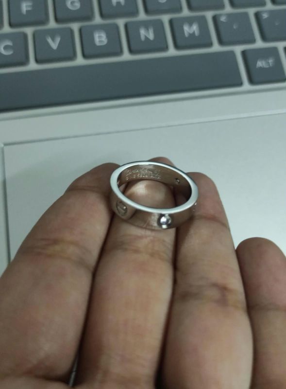 Stainless steel Ring silver + gems S8