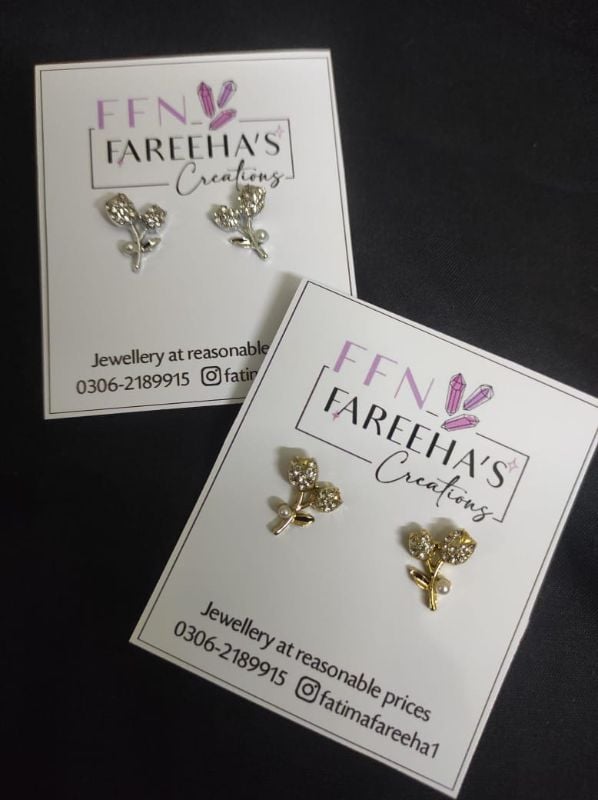 Rose Pearl Earrings Golden