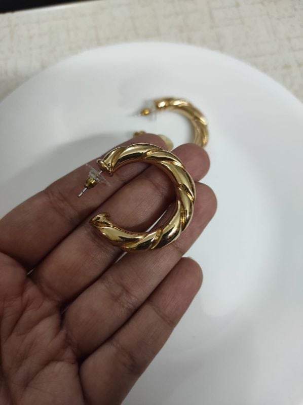 Twisted Golden Hoops
