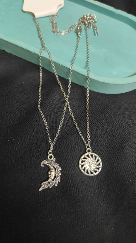 Moon necklace set of 2