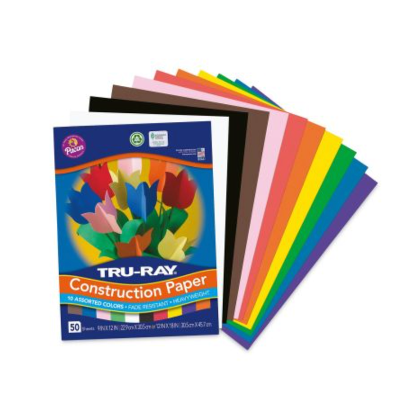 Construction Paper, Set of Assorted Colors