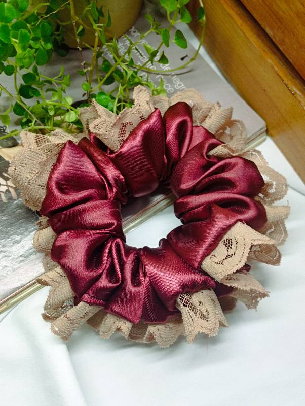 Scrunchies Carolina (Rojo Vino)