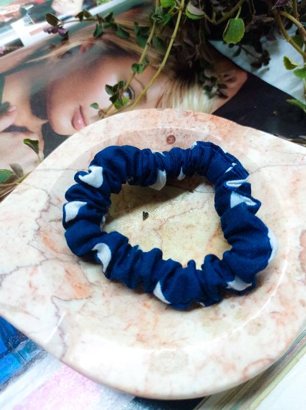 Mini Scrunchie (Azul Estampado)