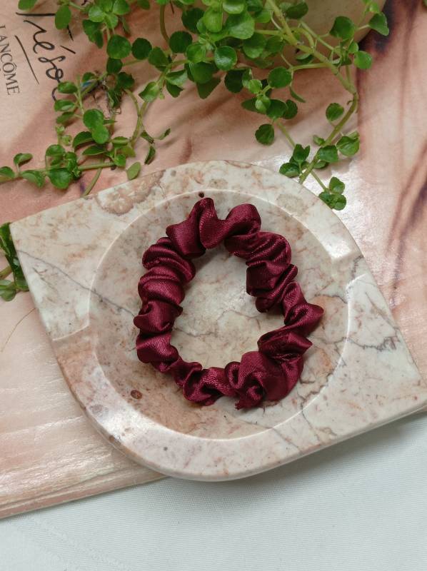 Mini-Scrunchies(Rojo Vino)