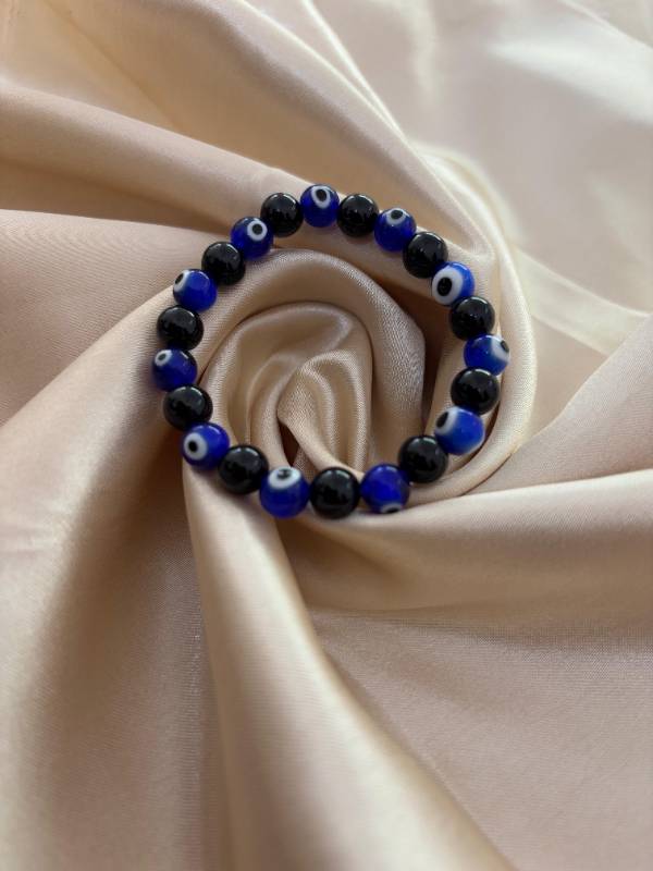 Black obsidian with evil eye bracelet