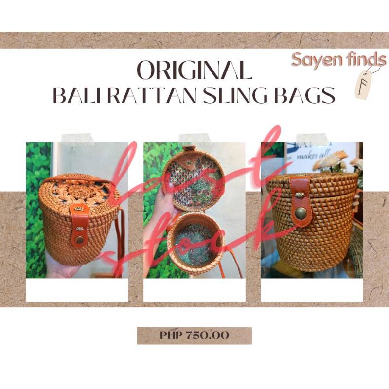 Original Bali Rattan Sling Bag Cylinder