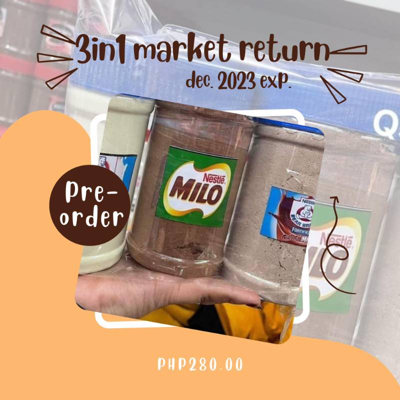 3in1 Market Return
milo and bear brand milk/choco