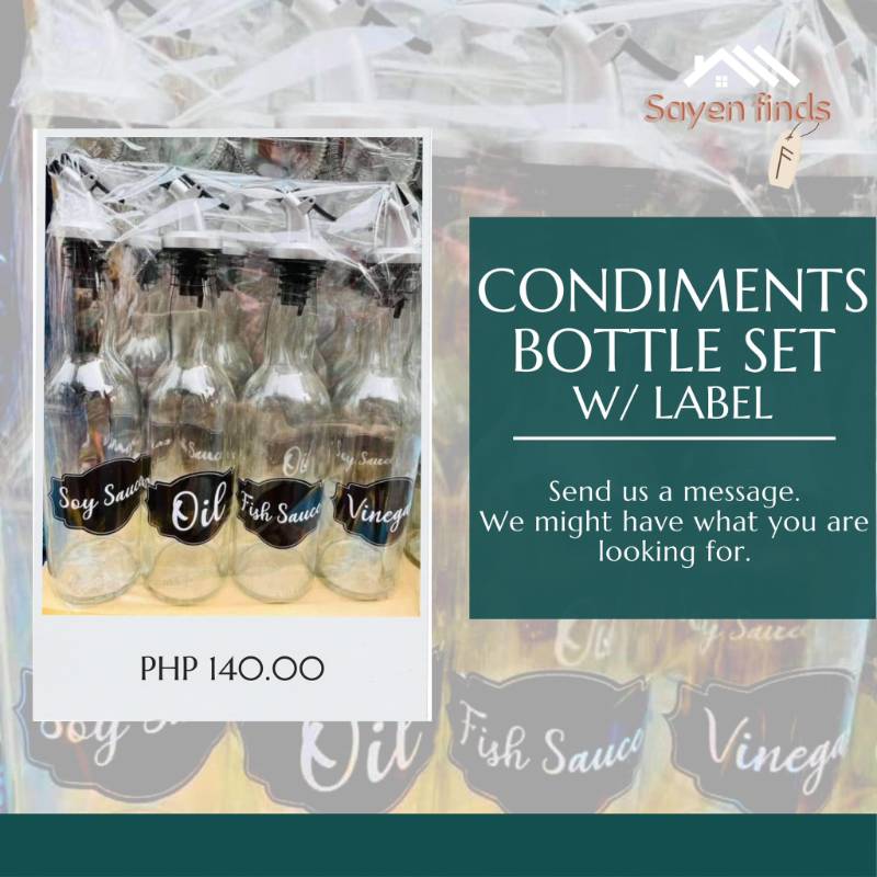 Condiments Bottle Set w/ label