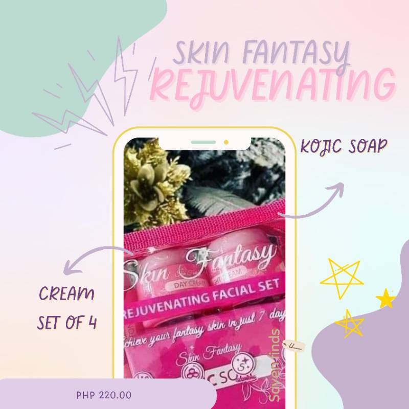 Skin Fantasy Rejuvenating
Kojic Soap & Cream
Set of 4