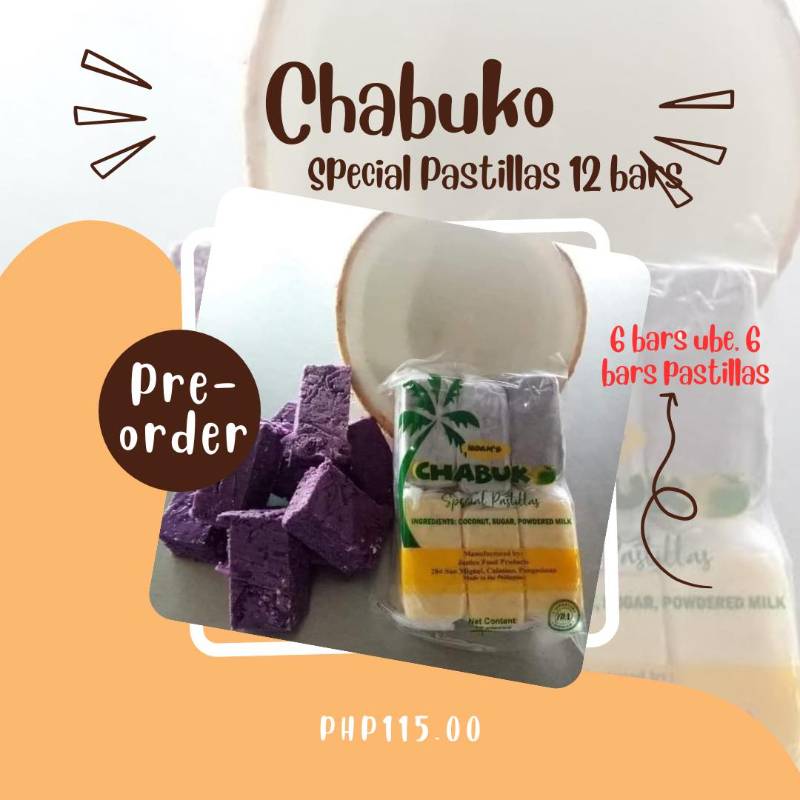 Chabuko Special Pastillas 12 bars
6 bars ube,6 bars pastillas