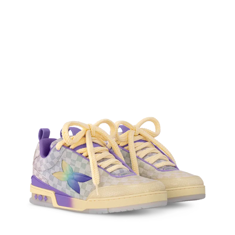 Louis Vuitton LV Skate Sneakers in Gradient Damier Denim Purple