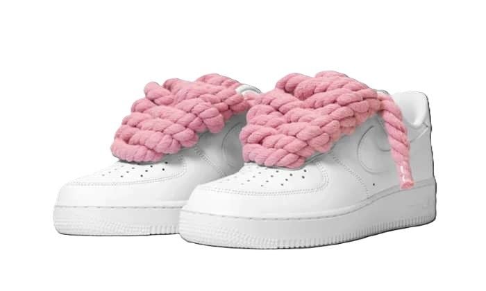 Air Force Blanche Gros Lacets Roses