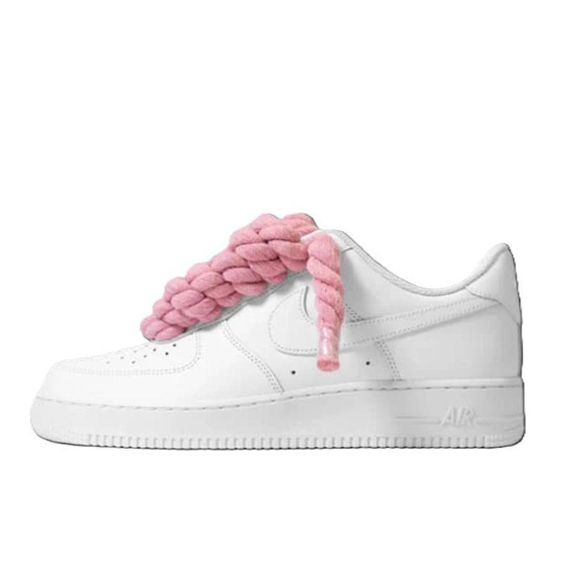 Air Force Blanche Gros Lacets Roses