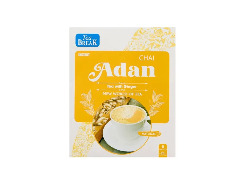 Tea break adan chai with ginger, Sugar and cardomom, 8 x 25g sachets