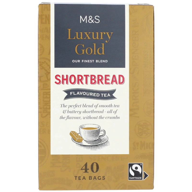 M&S Luxury Gold Shortbread Biscuit Teabags (40)