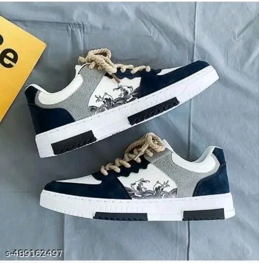 New stylish black printed sneakers