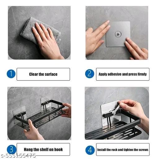 Bathroom Shelves No-Drill Corner Shelf Metal Shower Storage Rack
