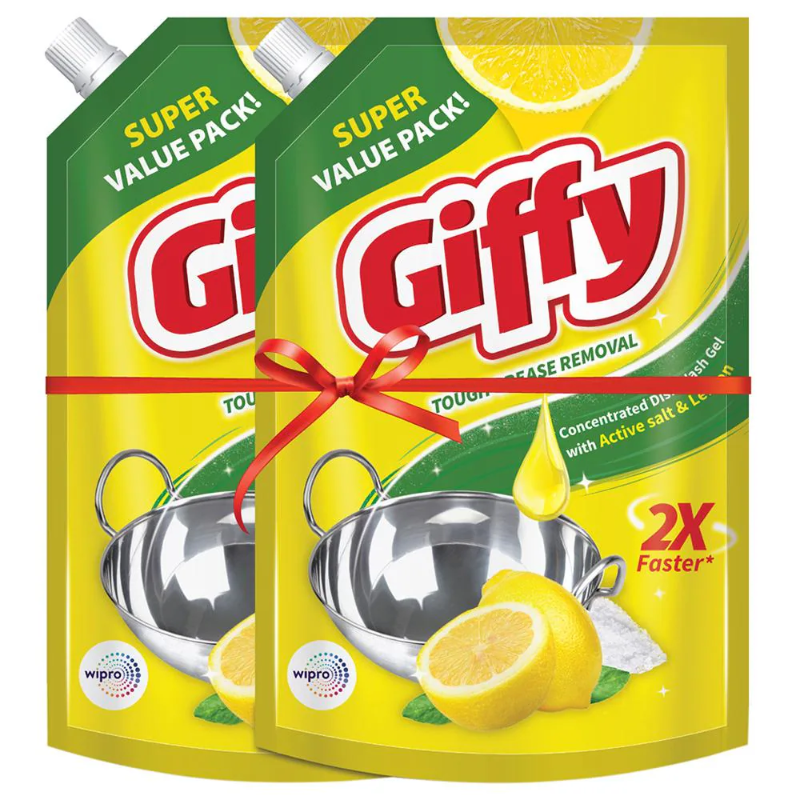 Giffy Dishwash Lemon Liq. Buy1Get1 900ml