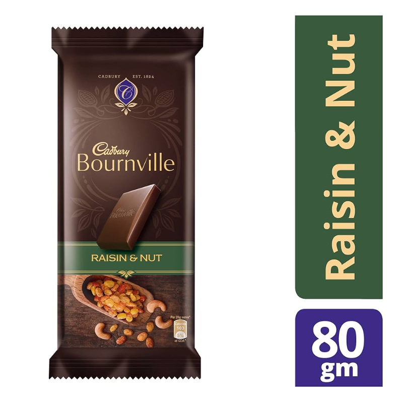 Cadbury Bournville Raisin&Nut 80g