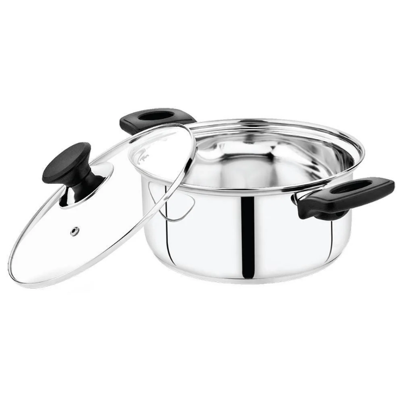 Steel Casserole with Glass Lid 3Ltr
