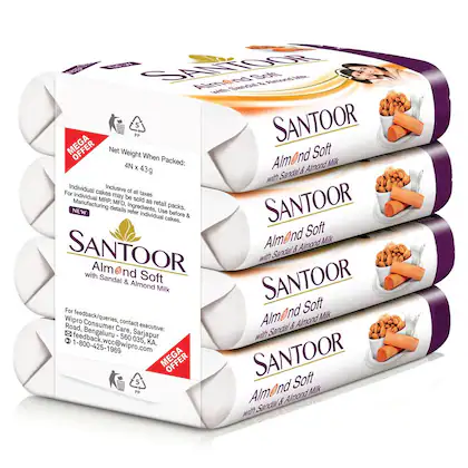 Santoor Almond Soap 4 Set