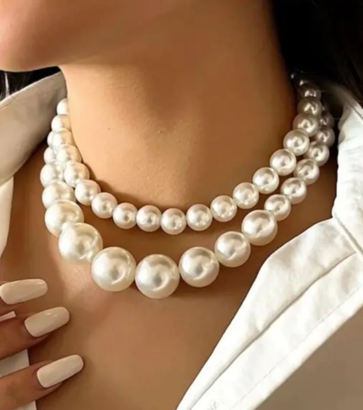 Western Wear 2 Piece White Colour Necklace