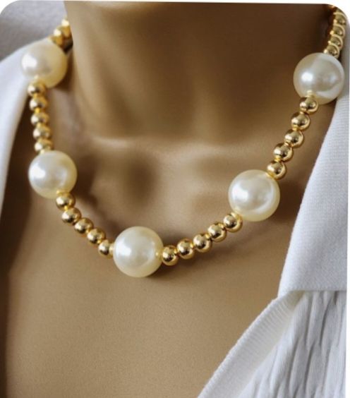 2 Piece Golden White Colour Western Wear Beautiful & Stylish Necklace