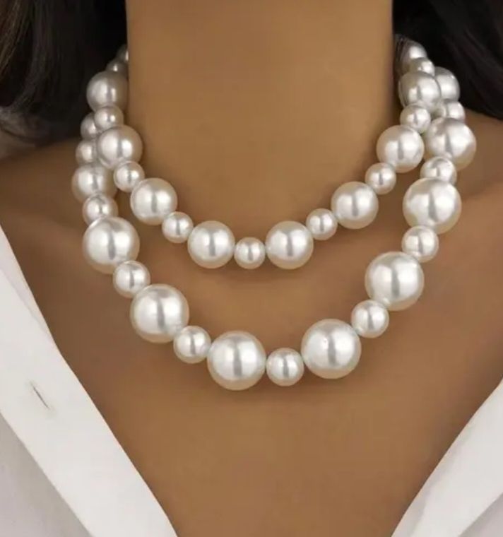 Elegant & Stylish 2 Piece White Colour Necklace