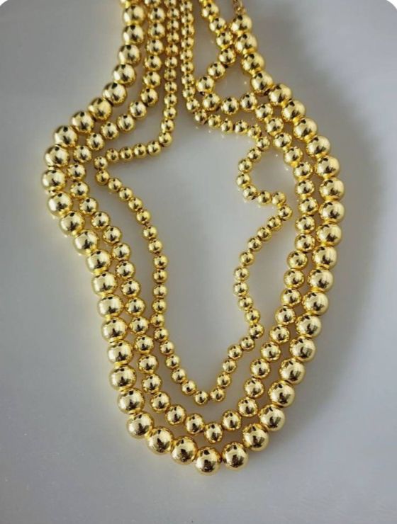 Western Wear Beautiful & Stylish 3 Piece Golden Colour Necklace Chain
