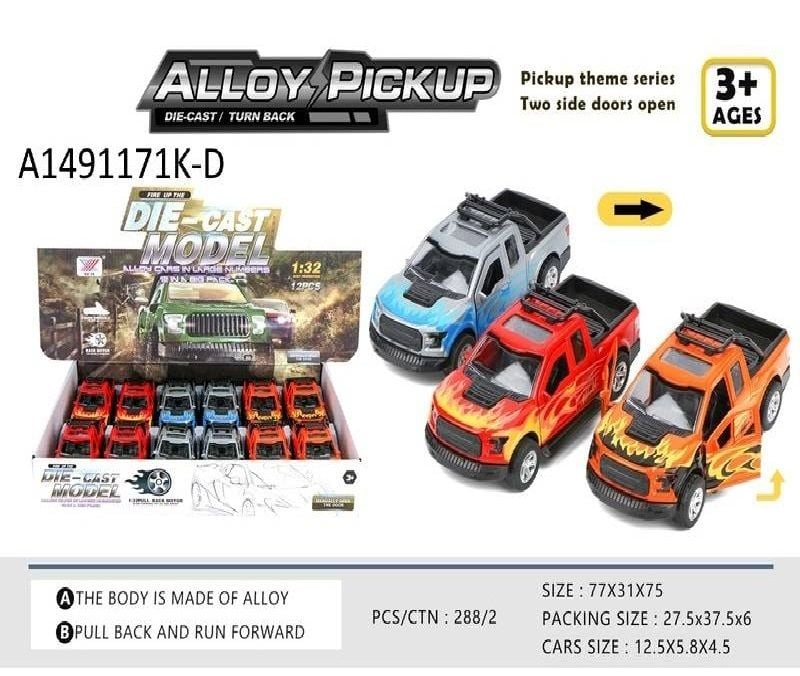 (K174A10) 1:32 P/B Die Cast Car,Open Door,12Pcs