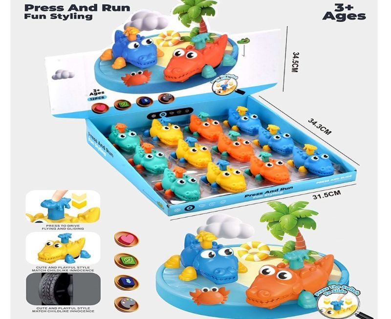 (668-88A) Press & Go Crocodile 4Color,12Pcs/Box